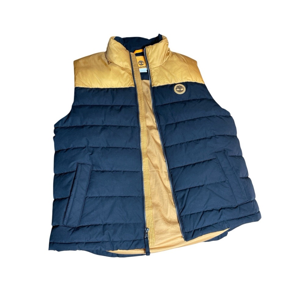 Timberland Navy & Yellow Quilted Puffer Vest